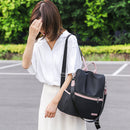 Retro Women Oxford Cloth Hit Color Anti-theft Backpacks Shoulder Crossbody Bag