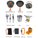Outdoor Camping Hiking Cookware Cooking Pan+Fry Pan+Kettle+Spoon Fork+Cup+Kni