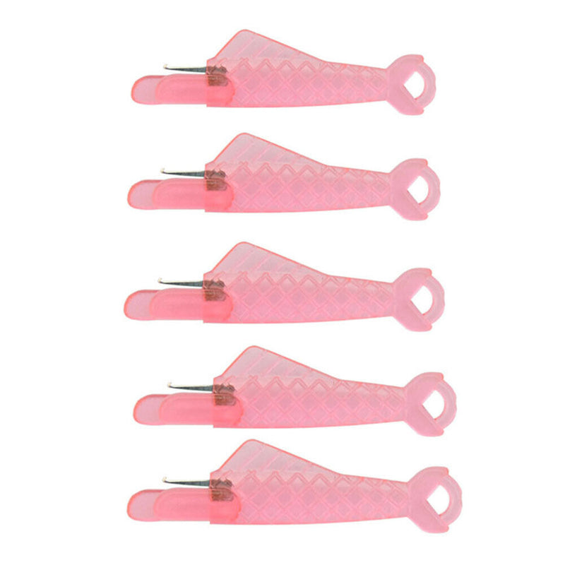 3pcs Fish Type Auto Needle Threader Plastic Quick Needle Inserter (Pink) Newly