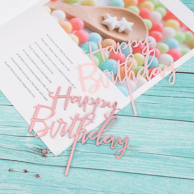 Decoration Gifts Acrylic Decor Cake Topper Party Supplies Happy Birthday