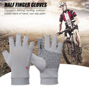 Summer Half Finger Gloves Breathable Anti-Slip Outdoor Sport Mitten (Grey)