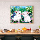 5D DIY Diamond Painting Rabbits Full Round Drill Mosaic Picture Kit Wall Deco