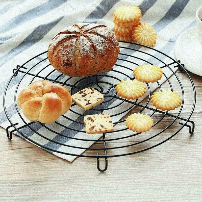 Nonstick Cake Cooling Racks Round Baking Steel Wire Grid Cooling Tools E6P5
