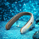 Air Cooling Hanging Neck Fan Sports Travel Leafless Personal Fans (White)