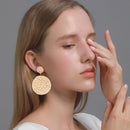 Korean Handmade Straw Woven Boho Geometric Large Women Drop Earrings (03) Newly