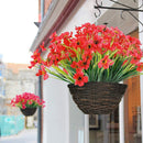 2 Bundles Artificial Flowers, Plastic Plum Blossom Plants, for Garden Window