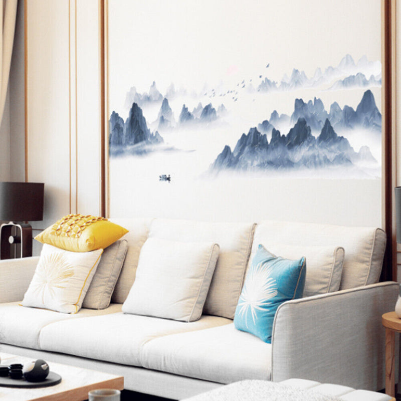 Chinese Style Sunset Landscape Wall Stickers For Living Room Background Decor