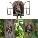 Naughty Garden Gnome Statue Elf Out The Door Tree Hugger Home Yard Decor U hot.