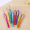 8pcs Soft Plastic Handle Knitting Needles Aluminum Crochet Hooks Set for Weaving