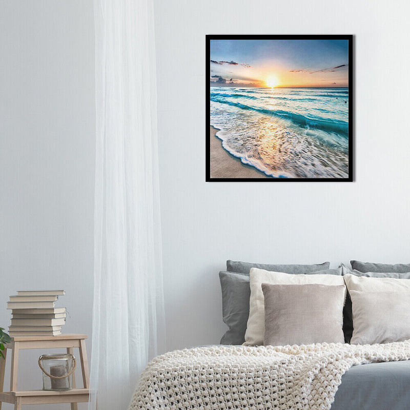 Canvas Paint By Numbers Seaside Sunset Oil Hand Painted Drawing Kit Home De
