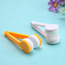 Multi-functional Portable Glasses Cleaner Brush Clamp Clip Cleaning Tool Newly