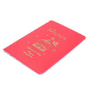 Simple Travel Passport Cover PU Multifunction Tickets Card Holder Case (Red)