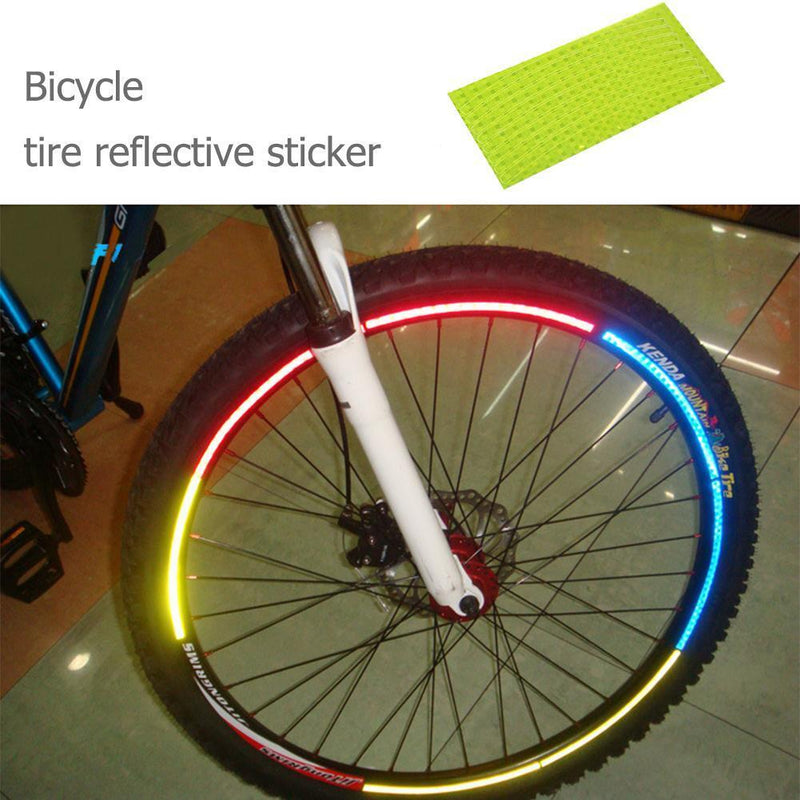 Bike Bicycle Cycling Motorcycle Wheel Tire Tyre Reflective Stickers(Yellow)