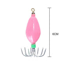 Hard Bait Luminous Squid Jig Hook 50.6g Octopus Fishing Tackle (Light Pink)