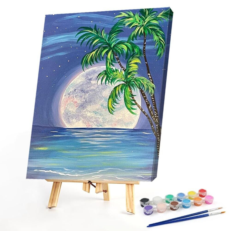 Sea Moon Oil Paint By Numbers Hand Painted Wall Art Craft Home Decoration Gifts
