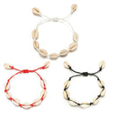 Adjustable Women Girls Foot Chain Cowrie Ankle Shell Bracelet Handmade Braided