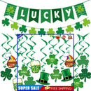 St Patricks Hanging Supplies Set Shamrock Lucky Garland Banner and Swirls