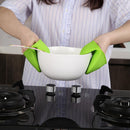 2pcs Silicone Anti-Slip Oven Gloves Heat Resistant Cooking Glove (Green)