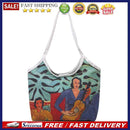 Casual Oil Painting Top-handle Pouch Girl Canvas Big Capacity Shoulder Tote Bag