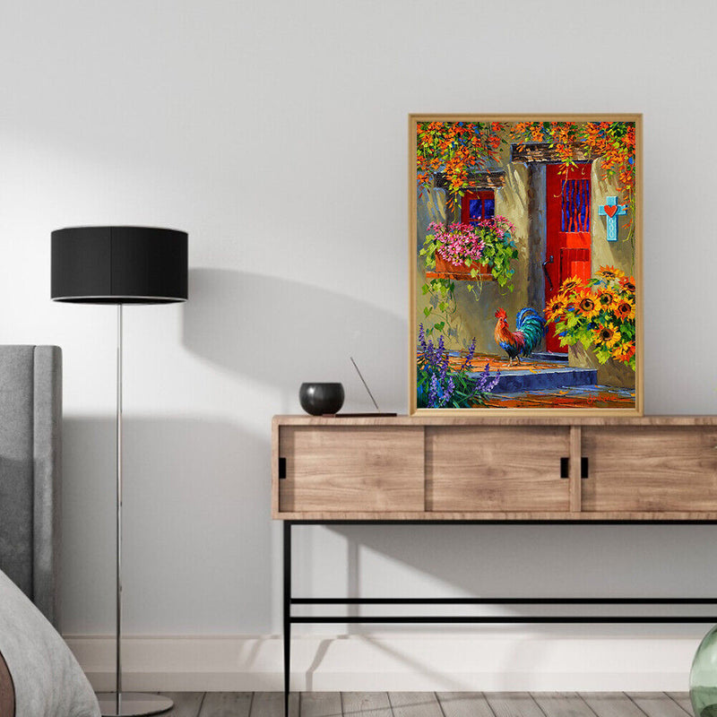 Backyard Flower Oil Paint By Numbers DIY Wall Art Craft Coloring Drawing for Kid
