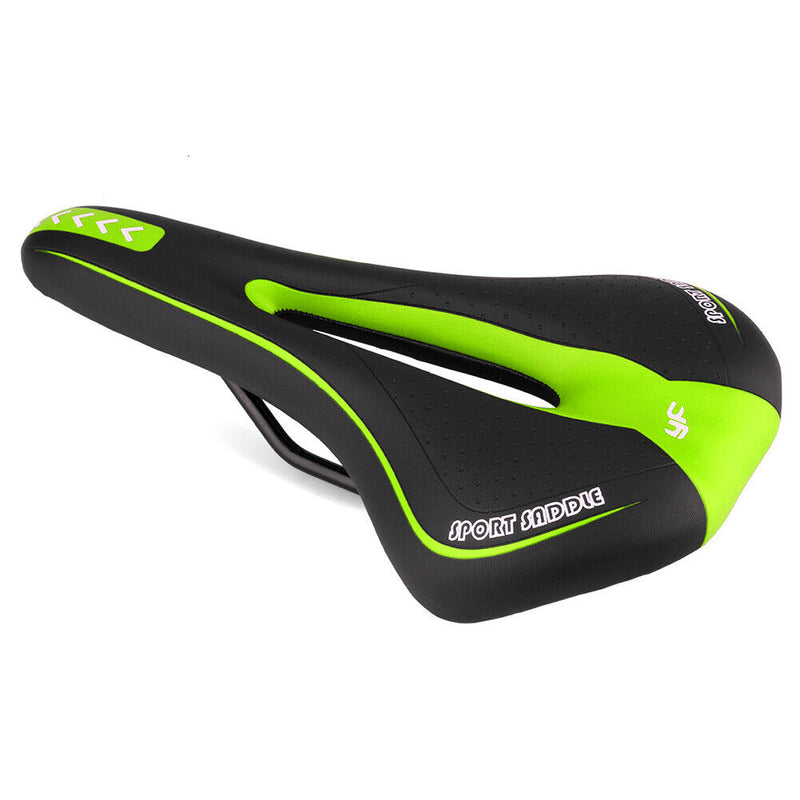 YAFEE MTB Bike Seat Saddle Soft Bicycle Breathable Hollow Cushion (Green) Newly