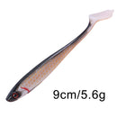 5pcs Simulation Spinpoler 9cm 5.6g Lures Artificial Soft Fishing Bait (B)