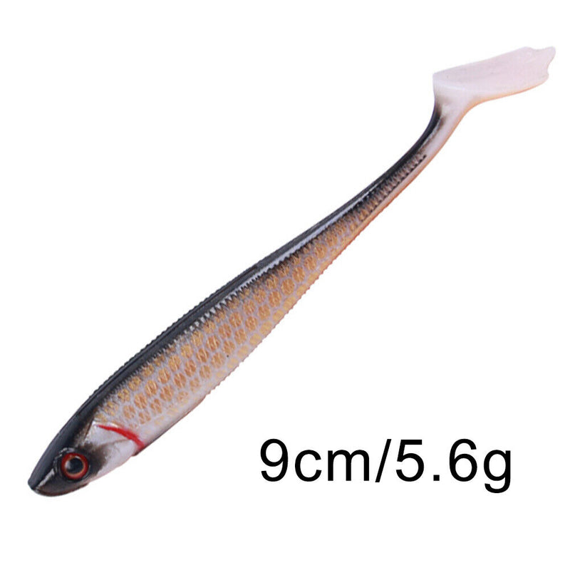 5pcs Simulation Spinpoler 9cm 5.6g Lures Artificial Soft Fishing Bait (B)