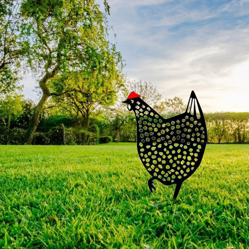 Acrylic Hollow Chicken Ornaments Backyard Lawn Stakes Yard Art Decor (C)