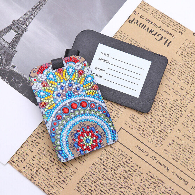 DIY Mandala Special Shaped Diamond Painting Leather Luggage Boarding Pass