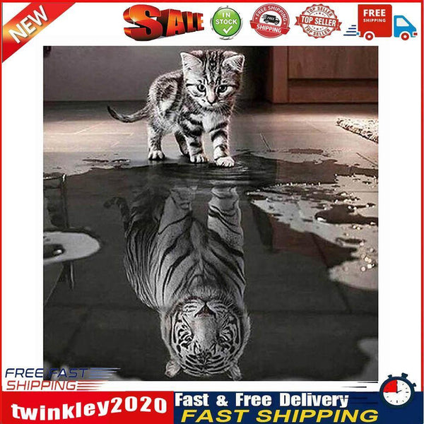 Cat Tiger 5D Diamond Painting Embroidery DIY Cross Stitch Craft Home Decor Newly