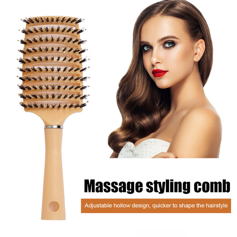 Scalp Massage Comb Salon Hairbrush Bristle Women Wet Curly Hair Detangle Br
