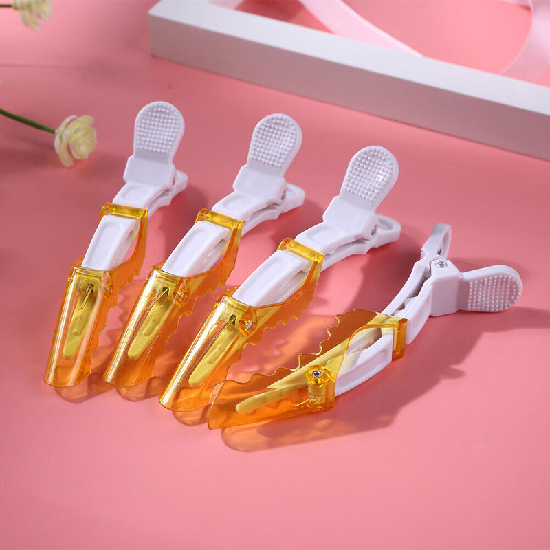 10pcs Plastic Salon Hair Clip Set Hairdressing Crocodile Hair Grip (Yellow)