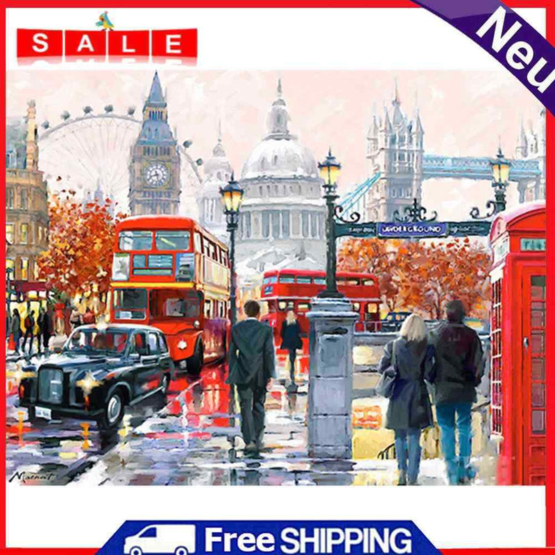 Spot Drill Handicraft 5D London Street Mosaic Kit Full Drill Diamond Painting