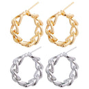color Wedding Metal Jewelry Hoop Earrings Geometric Hollow Chain Round Earrings