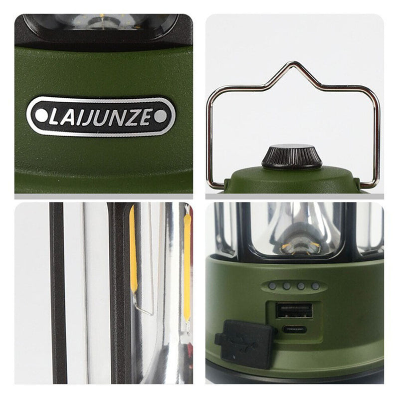 LED Outdoor Camping Lantern Rechargeable Tent Light Waterproof Lamp to Wa