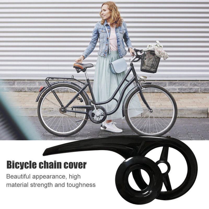 40-44 Teeth Bicycle Chain Protective Cover Plastic Bike Chain Guard Covers Black
