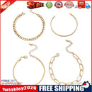 4pcs Thick Chain Bracelet Set Punk Twisted Rope Bangles Women Jewelry Gift