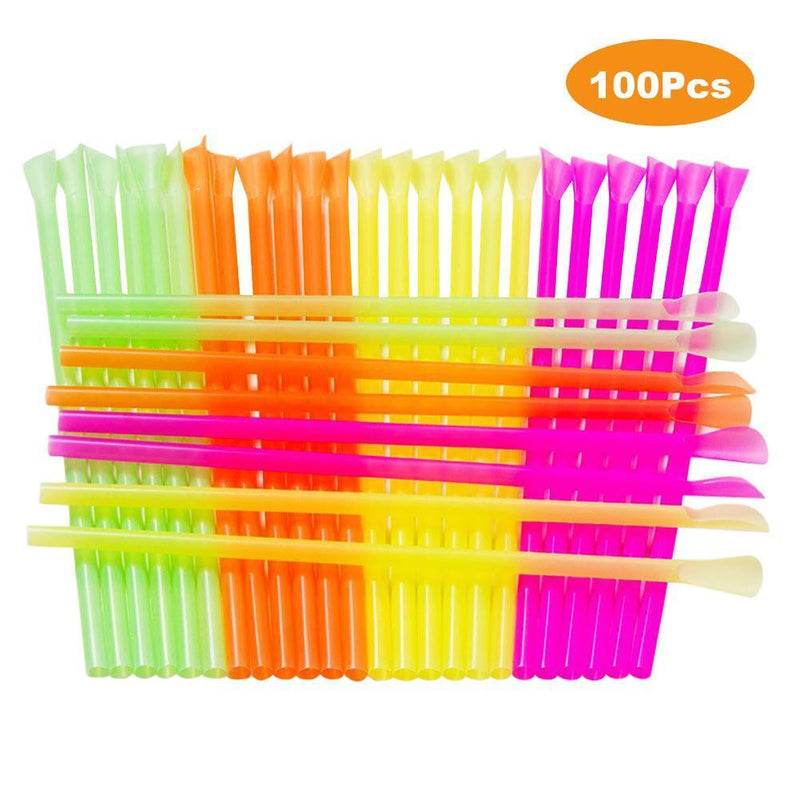 Portable Scoop Straws - Safe BPA Free Plastic Material Random Color Straws