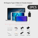 2pcs 90 Degree Right Angle USB 3.1 Type C Male to Female Adapter USB-C Converter