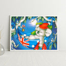 5D DIY Diamond Painting Koala Flag Full Round Drill Mosaic Art Picture Decor
