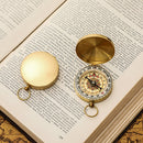 Mini Portable Copper Navigation Compass Outdoor Luminous Flip Compasses Newly
