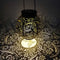 LED Solar Lantern Light Hollow Floral Projection Hanging Lamp Decor (Brown)