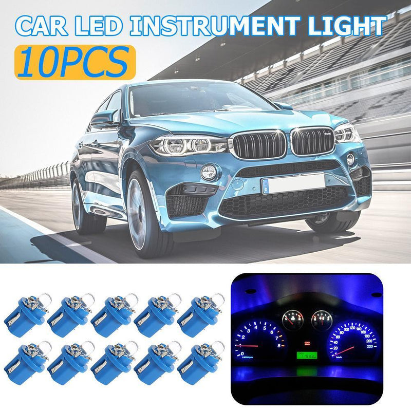 10pcs T5 B8.5D LED Car Light Auto Dashboard Instrument Light Bulbs (Blue) Newly