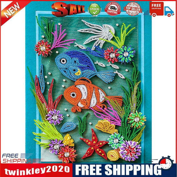 DIY Paper Painting Clownfish Part Special Shape Diamond Mosaic Painting Kit