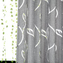 2m Semi Blackout Curtain Simple Vine Leaf Partition Window Decor(Grey) Newly