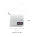 Women PVC Clear Short Purse Mini Glitter Wallet Card Holder Case (White)