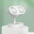Telescopic Folding Fan Silent Summer Student Desktop Cooling Fan (White)