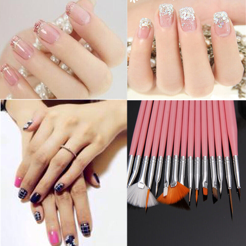 15PCS Design Painting Pen Nail Art Brush Set for Salon Manicure DIY Tools
