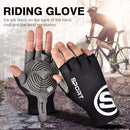 Ice Silk Women Men Gloves Sports Cycling Half Finger Hand Gloves (Black XL)