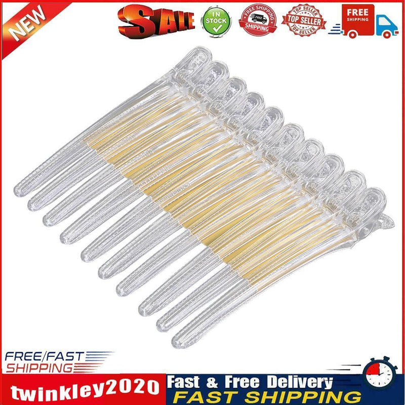 10pcs Hair Care Clip Stainless Steel Hairdressing Sectioning Clamp (White) Newly